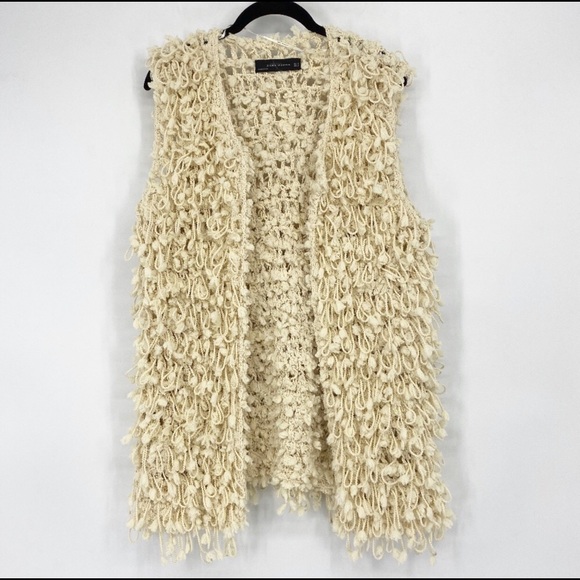 ZARA - Chenille Yarn Cream Vest - M - Picture 1 of 5